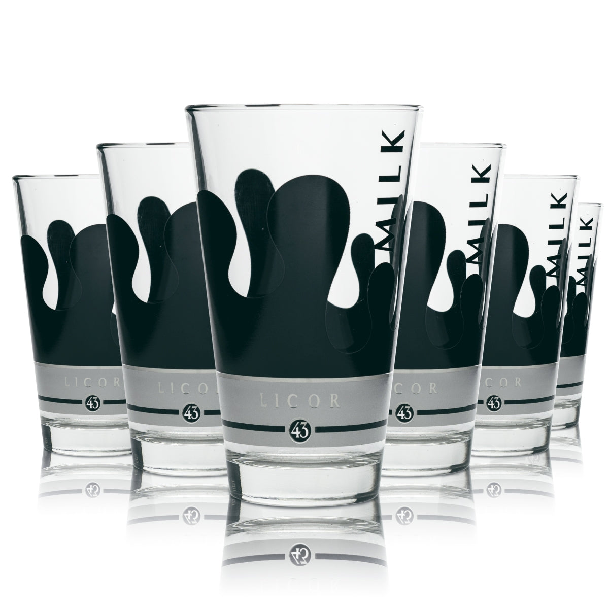 6x Liqueur 43 Kieliszek do likieru long drink czarny/biały 3 różne wzory