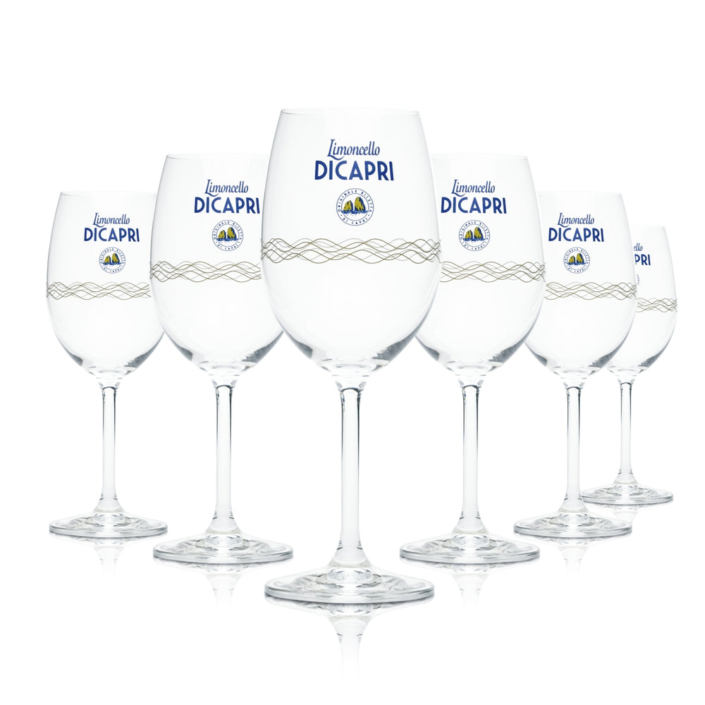 6x Limoncello Di Capri kieliszek na nóżce 0,35l goblet kieliszki do wina tonic spritz aperitif