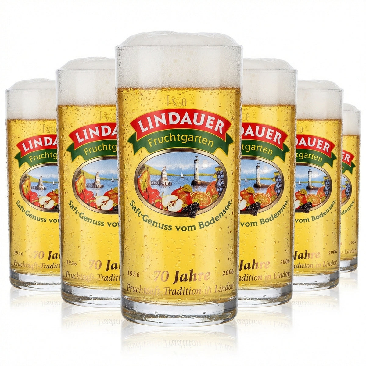 6x szklanka do soku Lindauer 0,2 l Szklanki do soku Szklanki Kubki 70 lat Rastal