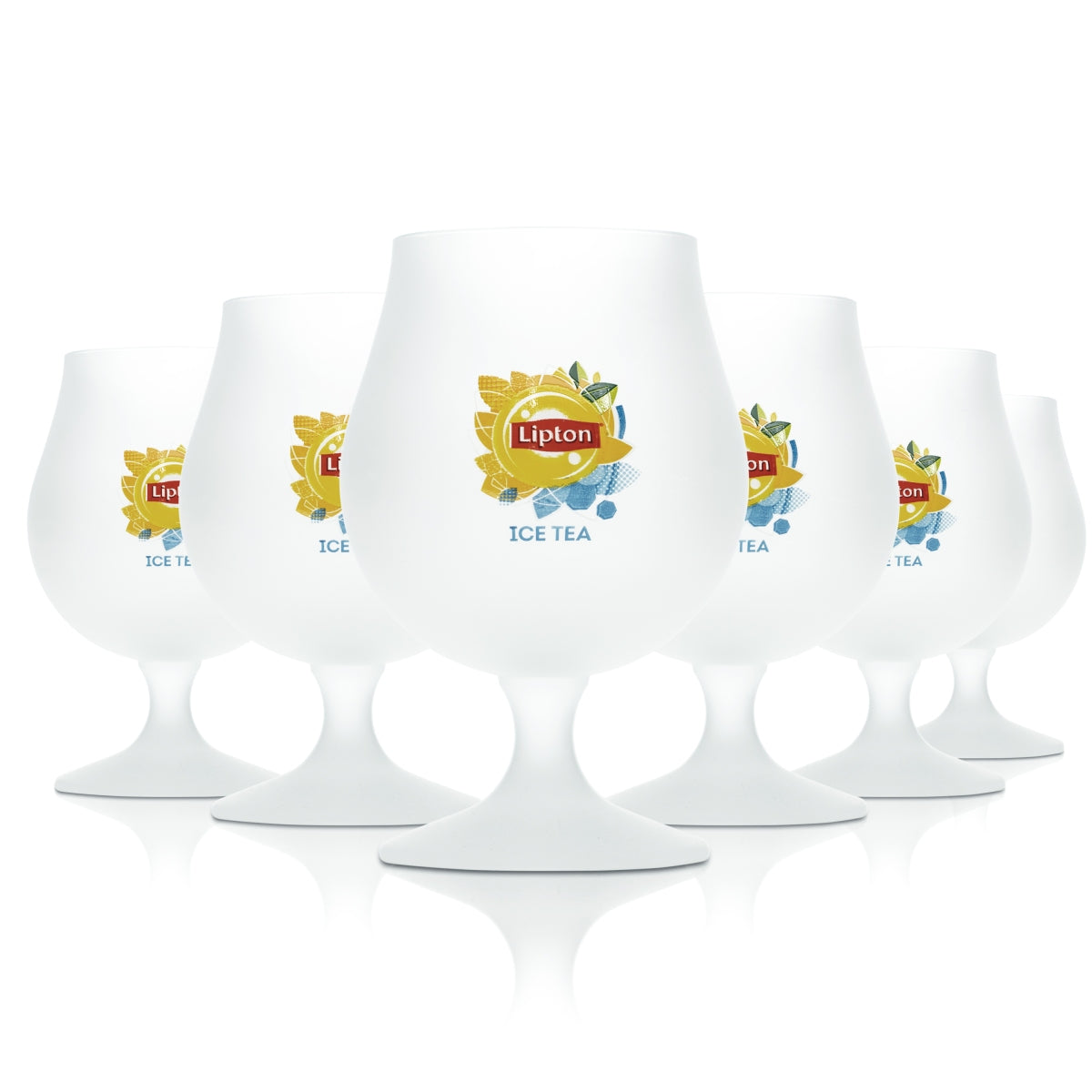 6x Szklanka do mrożonej herbaty Lipton 0,3l Frosted Tulip Goblet Longdrink Cocktail Glasses