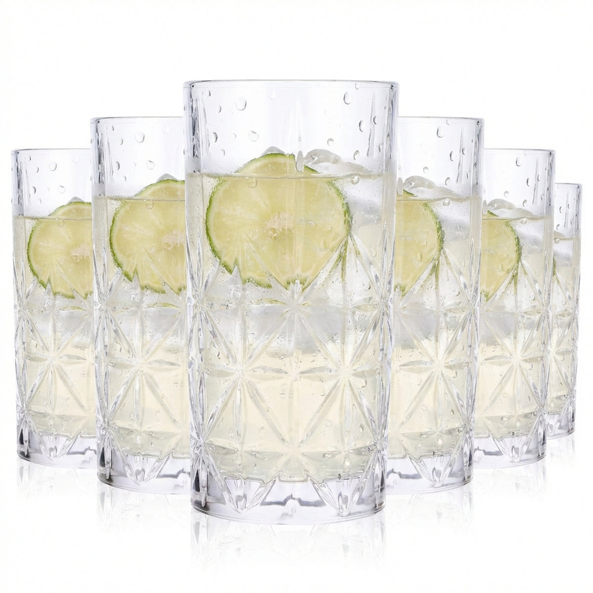 6x szklanki do long drinków Relief 0,35 l Kontur Kristall Cocktail