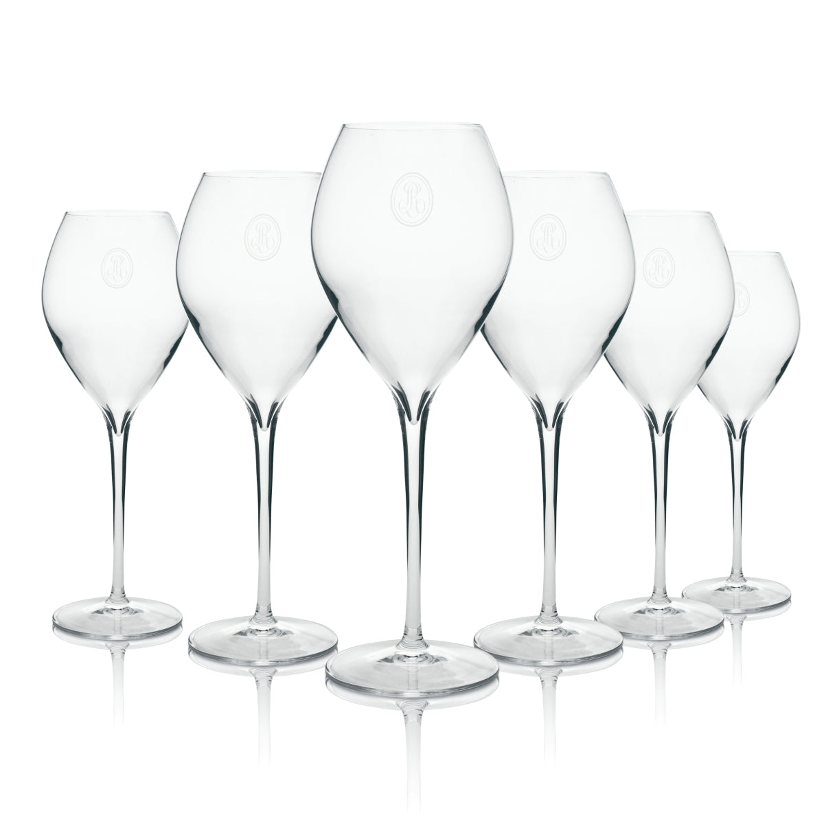 6x szklany kieliszek do szampana Louis Roederer z logo