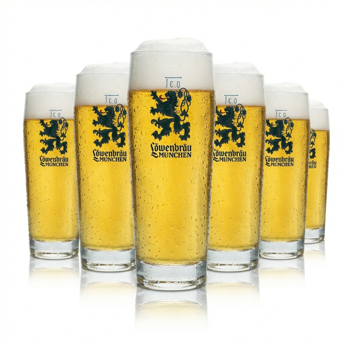 6x Löwenbräu Szklanka do Piwa 0,3l Kufel Nowe Logo! Szklanki Willi Cup Piwo Helles Bar