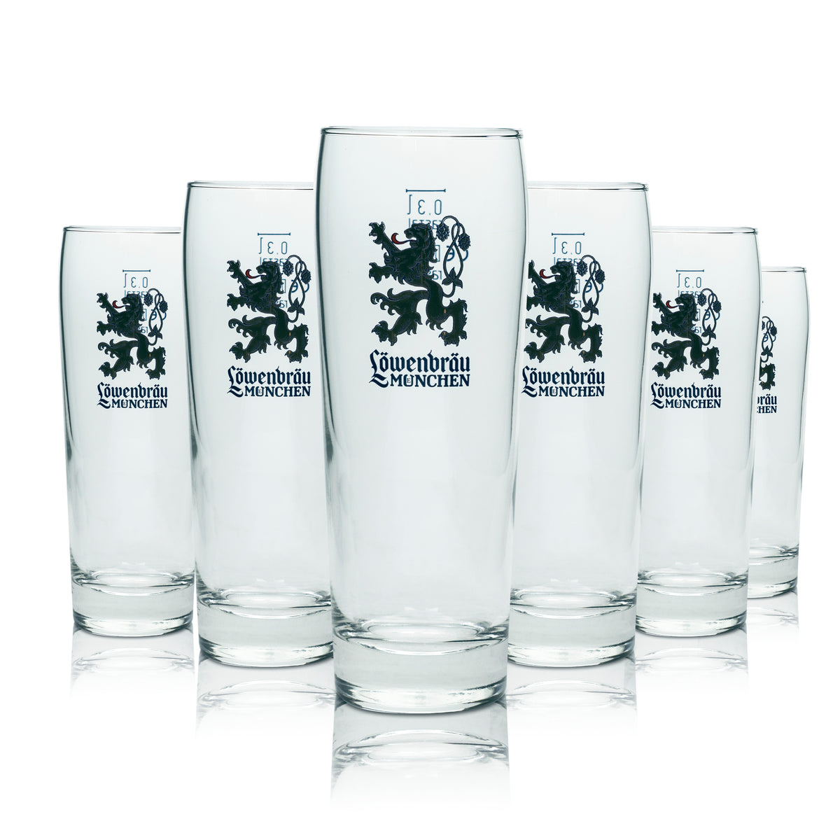6x Löwenbräu Szklanka do Piwa 0,3l Kufel Nowe Logo! Szklanki Willi Cup Piwo Helles Bar – Widok 4