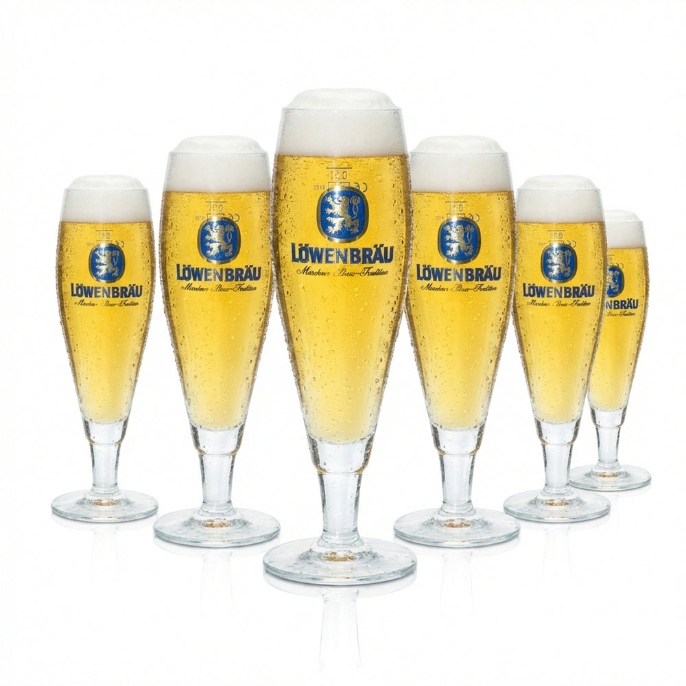 6x Löwenbräu szklanka do piwa 0,3l kieliszek Ritzenhoff tulipan szklanki Monachium browar Piwo