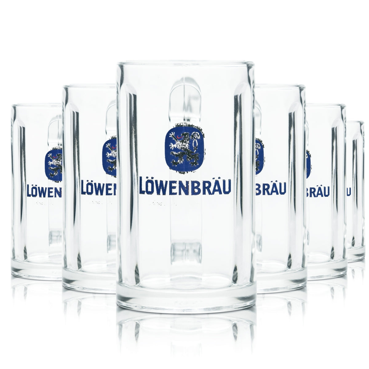 6x szkło Löwenbräu 0.2l konturowe szklanki do piwa kufel Seidel browar Gastro