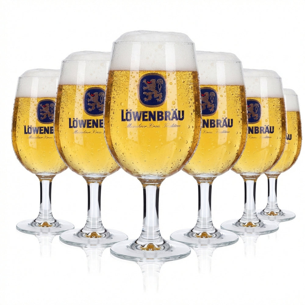 6x Löwenbräu Szklanka 0,4 l Puchar Szklanki Zestaw Szklanki do piwa Browar Bawaria Gastronomia