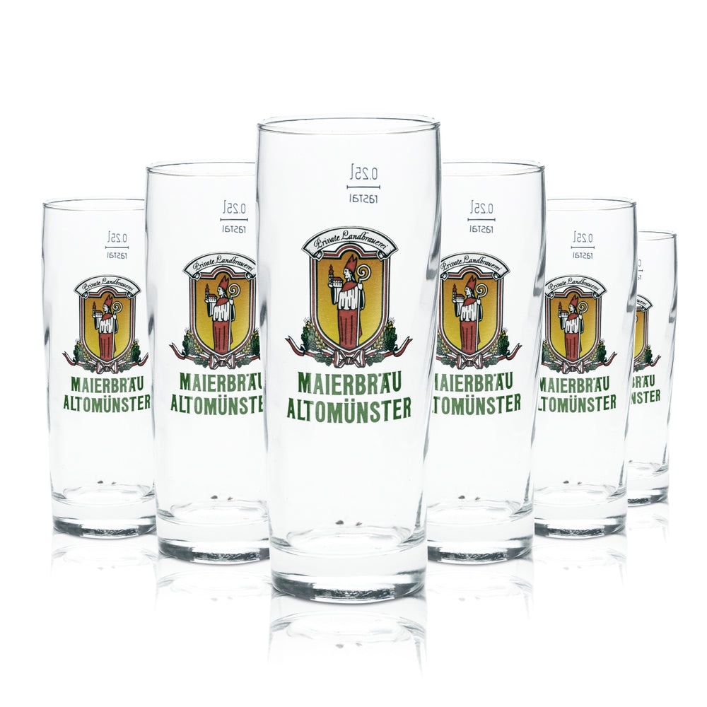 6x szkło Maierbräu 0.25l kufel do piwa rzemieślniczego szklanki gastro bar pub ogródek piwny