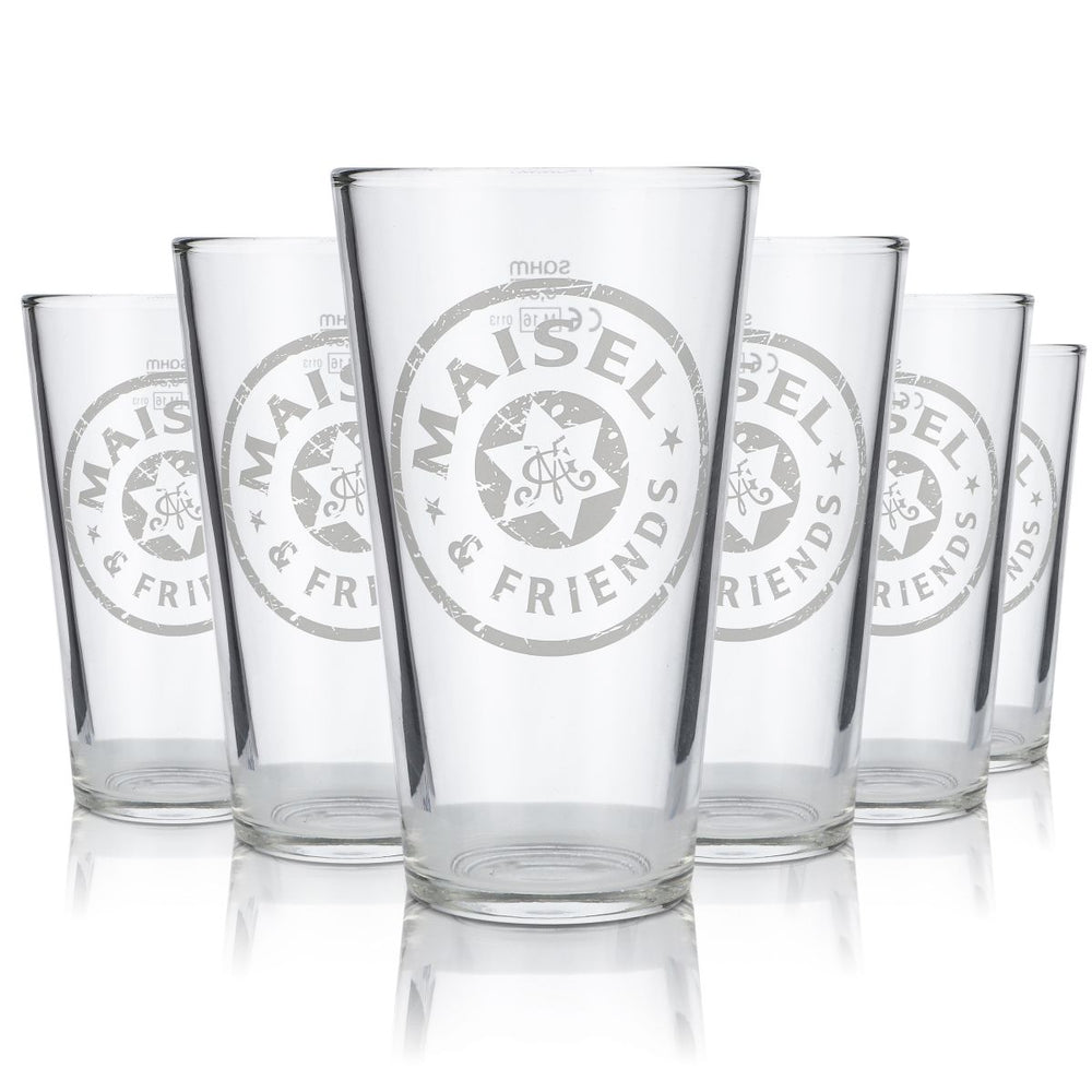 6x Maisels  Szklanka / szklanki Szklanka do piwa pszenicznego Willibecher 0,3 l „M & F” White