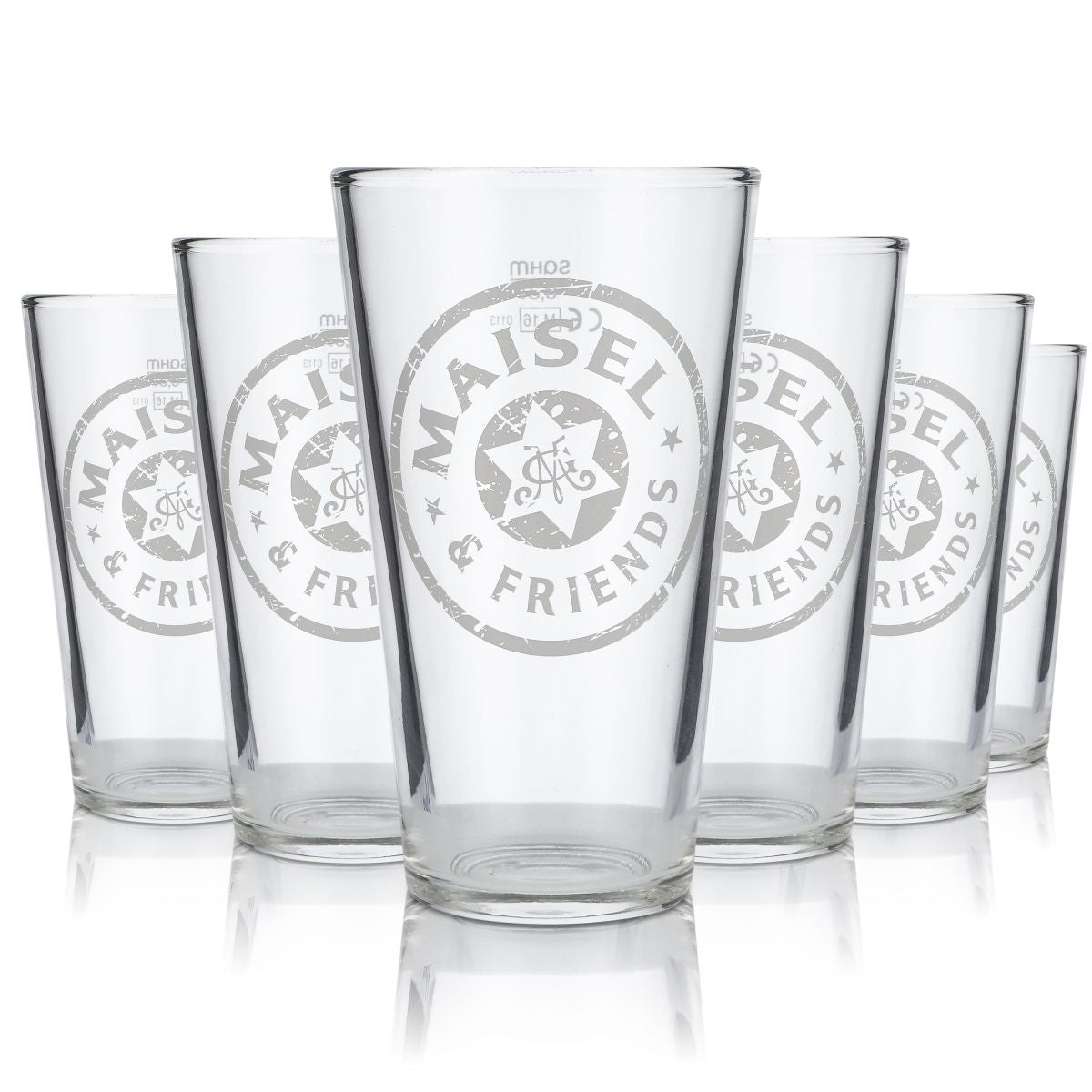 6x Maisels  Szklanka / szklanki Szklanka do piwa pszenicznego Willibecher 0,3 l „M & F” White
