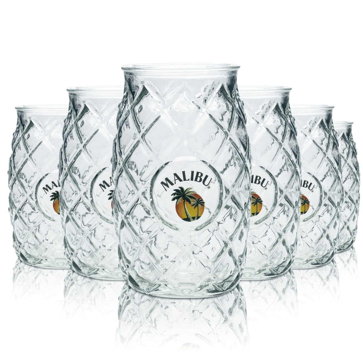 6x szklanka Malibu Ananas 0,4 l Szklanka do drinków długich Szklanka koktajlowa Aperitif Kontur Kubek Szklanki