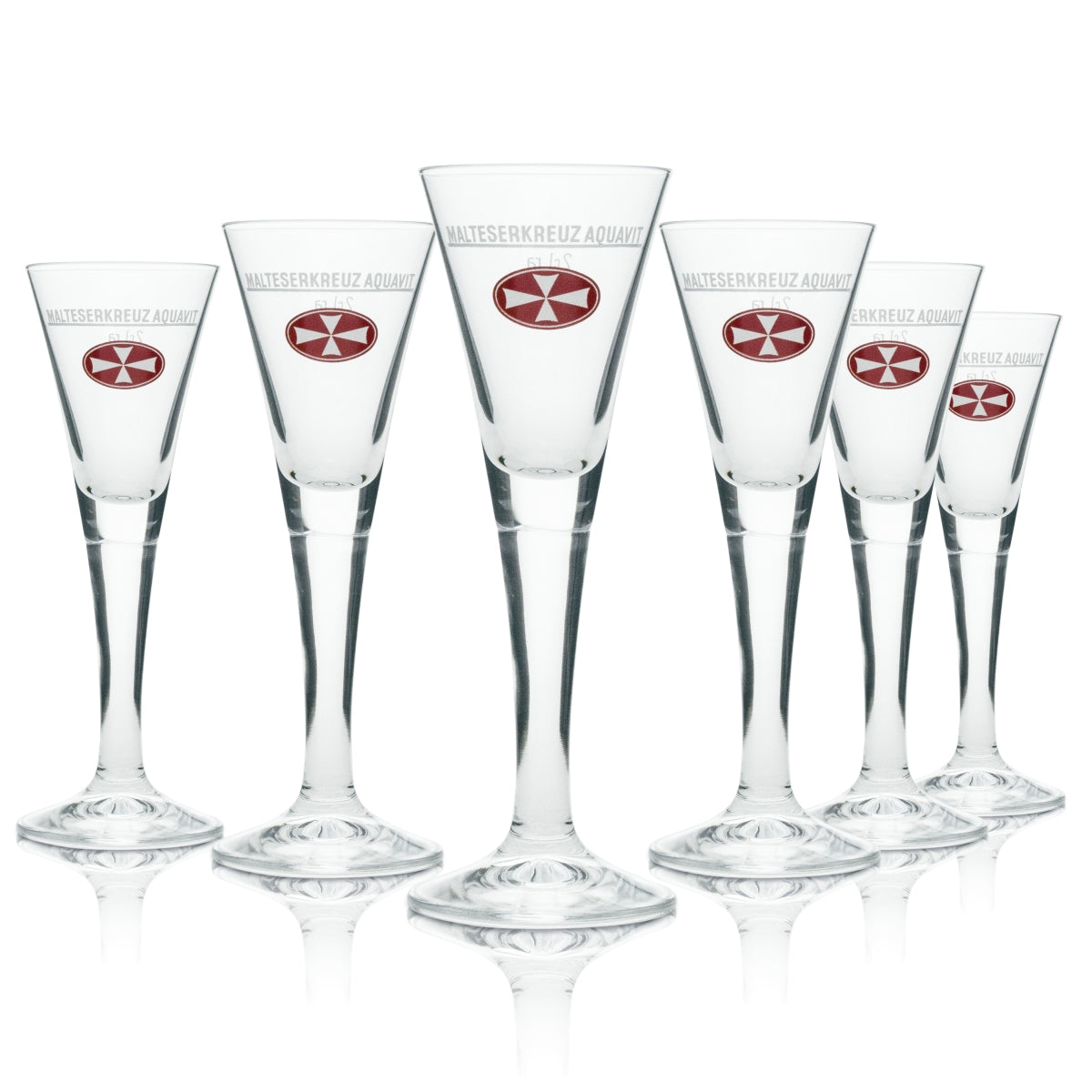 6x kieliszek likierowy z krzyżem maltańskim shot 2 cl