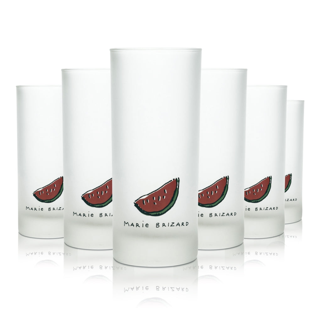 6x Marie Brizard Liqueur Glass 0.3l Longdrink Cocktail Aperitif Glasses Frosted Bar