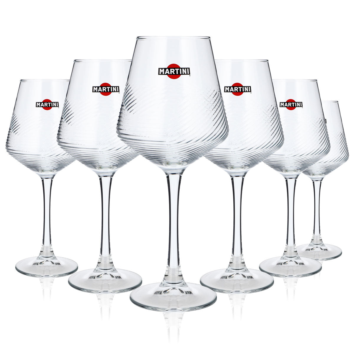 6x Martini Wermut Szklanka na nóżce 0,425 l Szklanki Szklanka do wina Relief Design HH Global – Widok 2