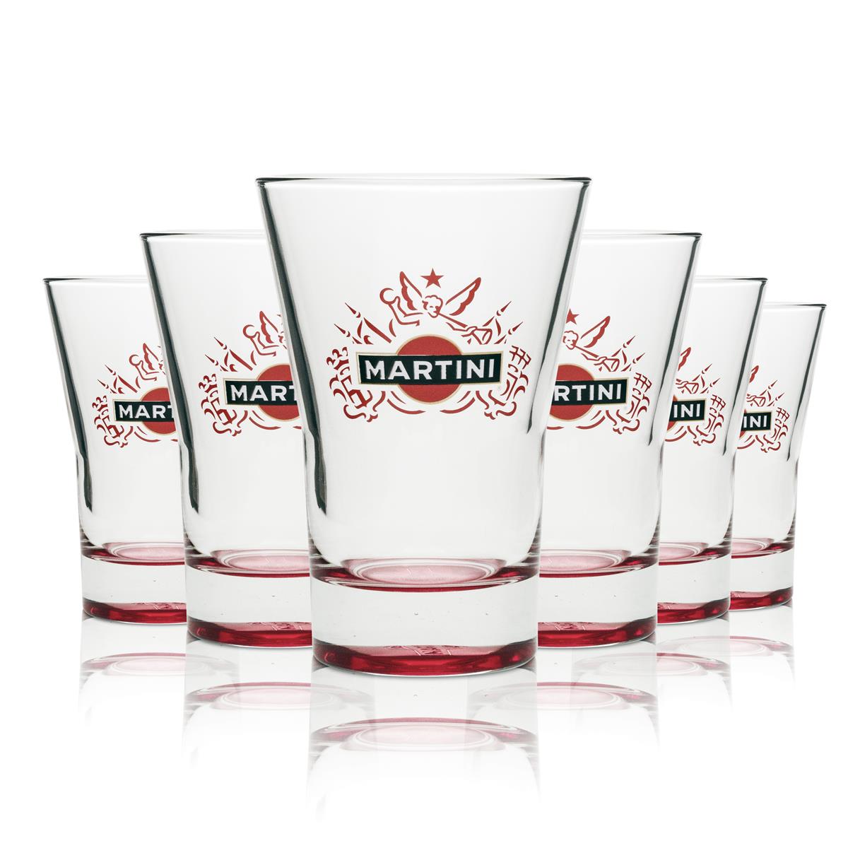 6x Kieliszek do wermutu Martini 31cl z czerwonym dnem