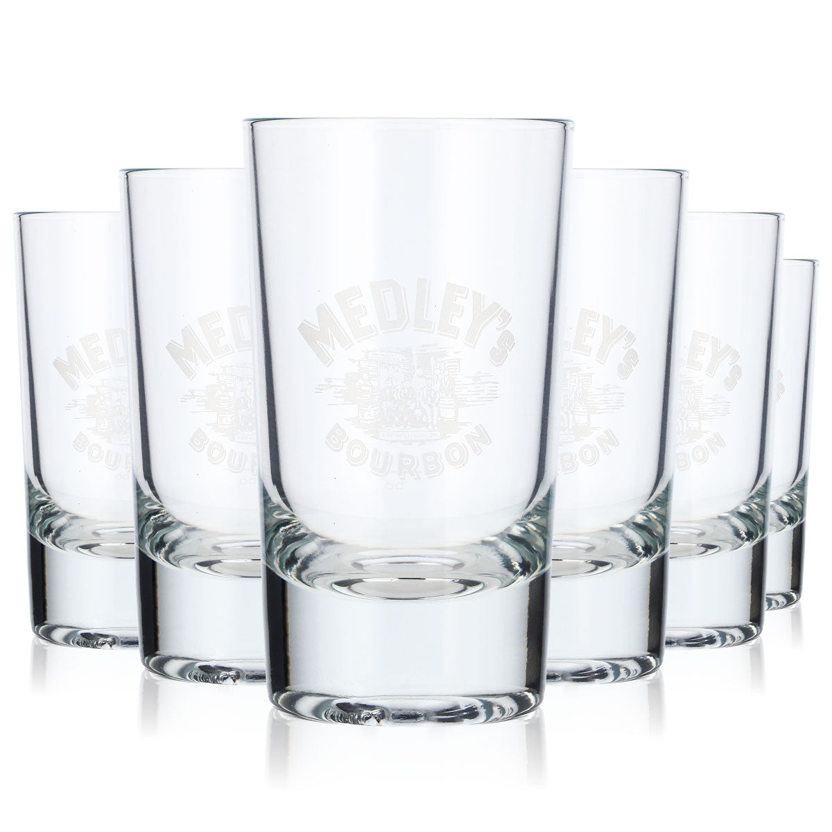 6x kieliszki do whisky Medley's 2 cl/4 cl Kieliszki do whisky Tumbler białe logo Böckling
