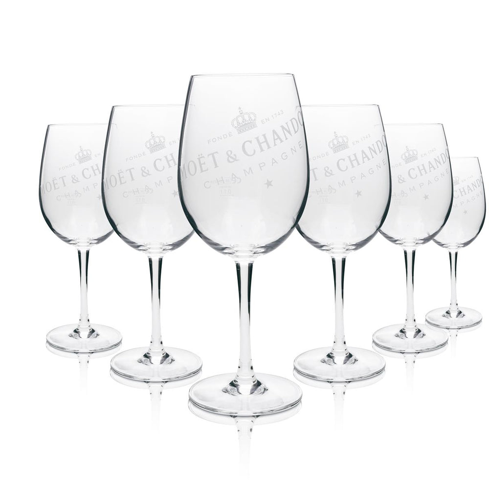 6x Moet Chandon kieliszek do szampana kieliszek do wina biały napis