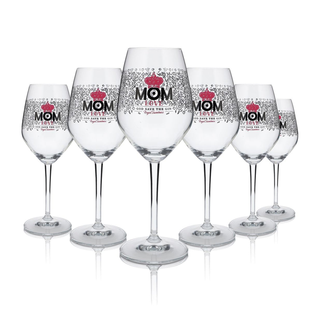 6x MOM Szklanka 0,33 l Gin Tonic Love Kieliszek do wina Kieliszek balonowy Kieliszki na nóżce Zestaw kieliszków Drink