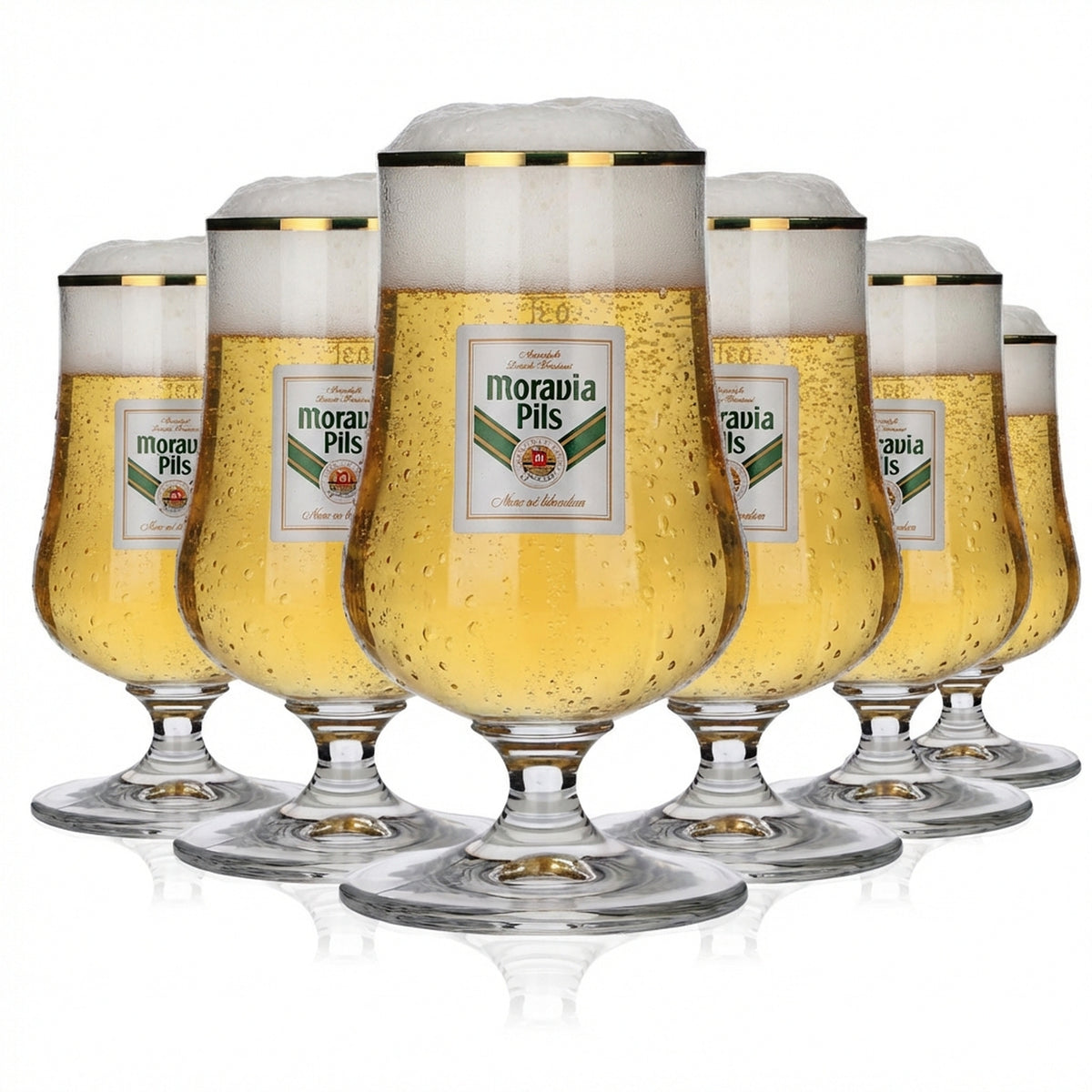 6x Moravia Szklanki do piwa Szklanka do piwa Szklanki do piwa Schwenker Złota krawędź, 0,3 l