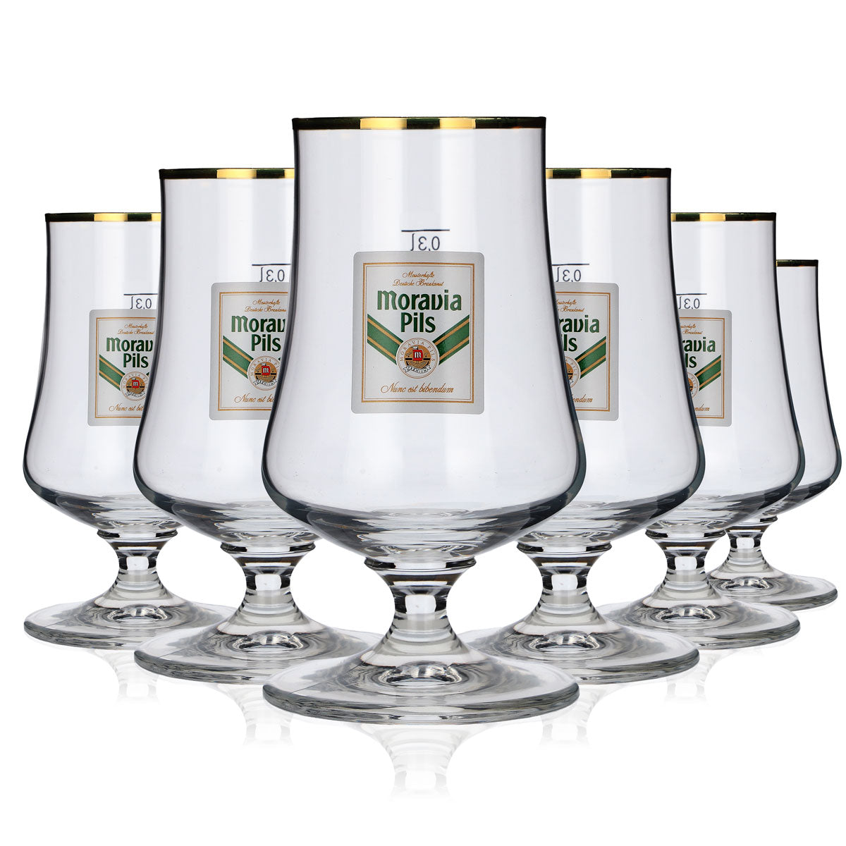 6x Moravia Szklanki do piwa Szklanka do piwa Szklanki do piwa Schwenker Złota krawędź, 0,3 l – Widok 5