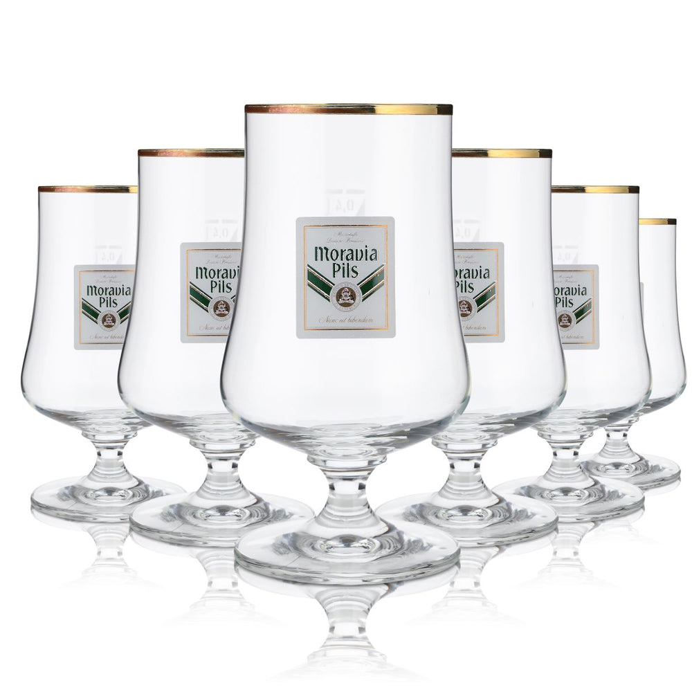 6x Moravia Szklanka do piwa 0,4 l Szklanki do piwa typu pils Szklanki do piwa typu pokal Ritzenhoff