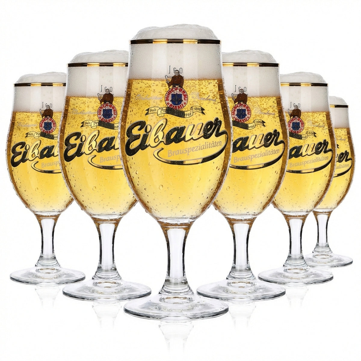 6x szklanka do piwa Münchbräu Eibau 0,3 l z złotym brzegiem „Eibauer Brauspezialitäten”