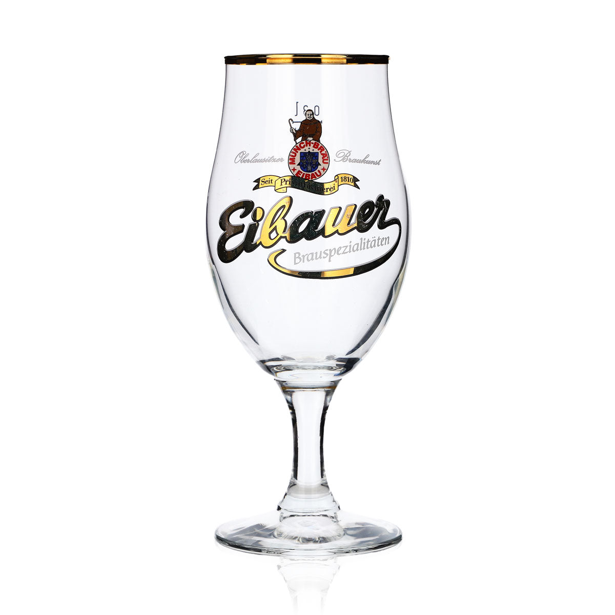 6x szklanka do piwa Münchbräu Eibau 0,3 l z złotym brzegiem „Eibauer Brauspezialitäten” – Widok 2