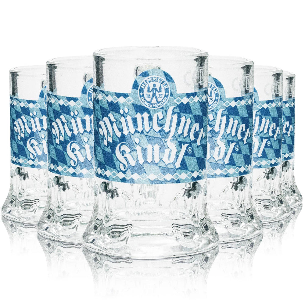 6x Müncher Kindl Beer Glass Shot Mini szklanka do piwa Bavaria