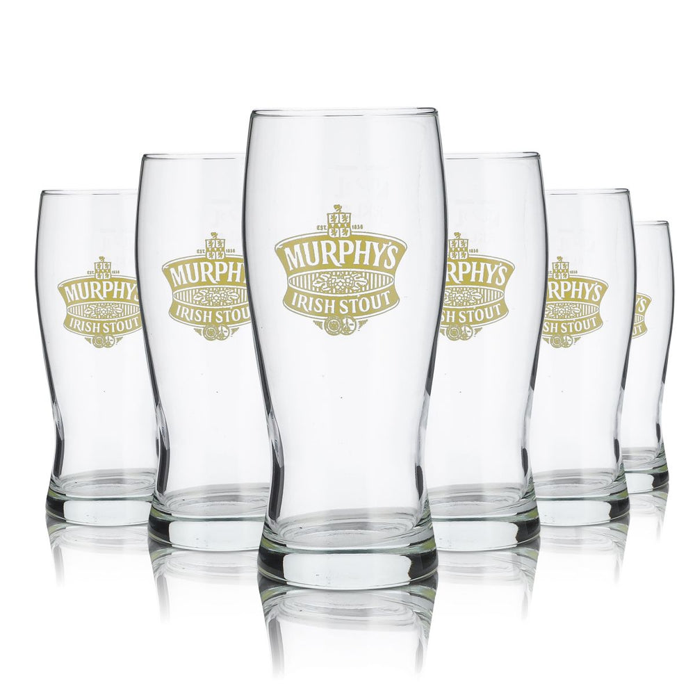 6x Murphys Glass 0.25l Irish Stout Pint Zestaw szklanek do piwa Zestaw szklanek do piwa Browar