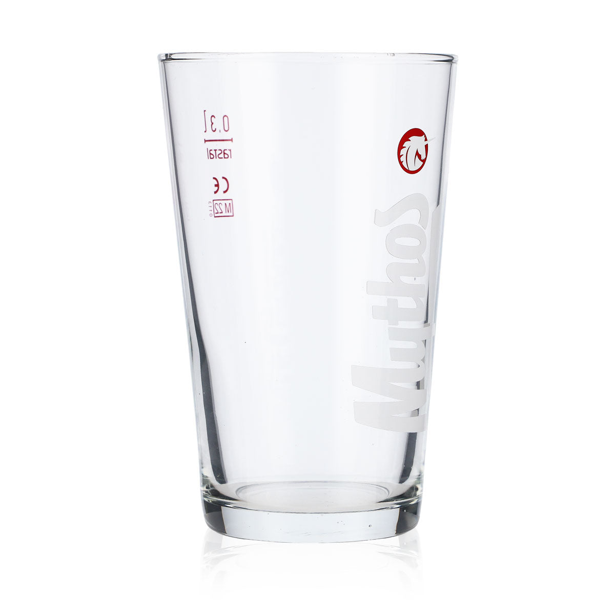 6x szklanki do piwa Mythos Szklanki do piwa Kubki 0,3 l Białe logo w pionie – Widok 3