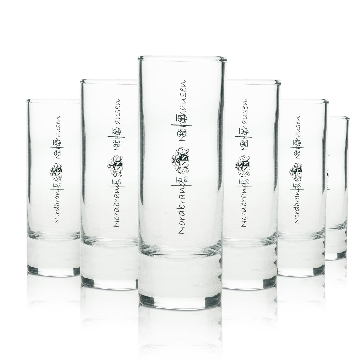 6x Nordbrand Nordhausen Sznaps Szklanka Shot podłużna 4cl