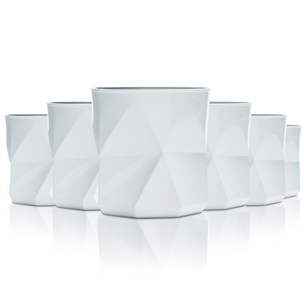 6x Kieliszek do ginu Nordes 0,25 l Tumbler Biały Atlantic Kieliszki Relief Cocktail Cube Design