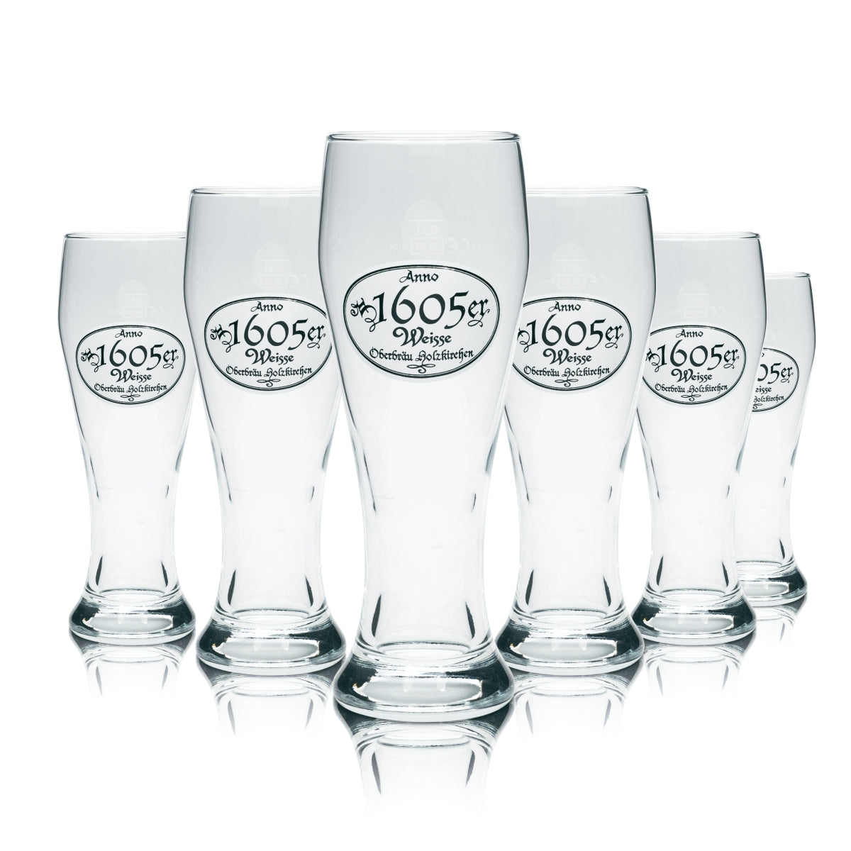 6x Oberbräu szklanka do piwa 0,3l 1605er Weisse szklanki Weiss Hefe Weizen Holzkirchen