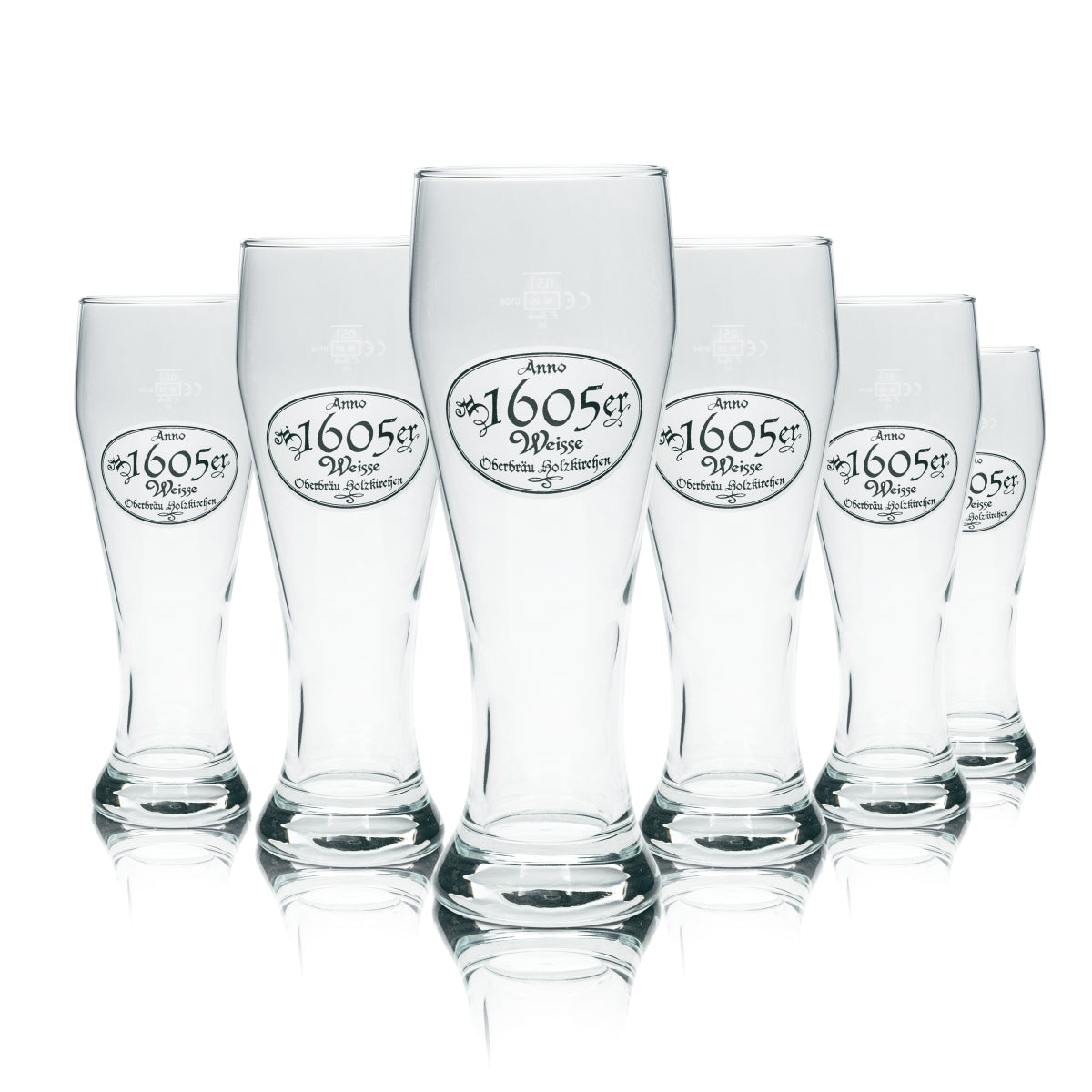 6x Oberbräu szklanka do piwa 0,5l 1605er Weisse szklanki Weiss Hefe Weizen Holzkirchen
