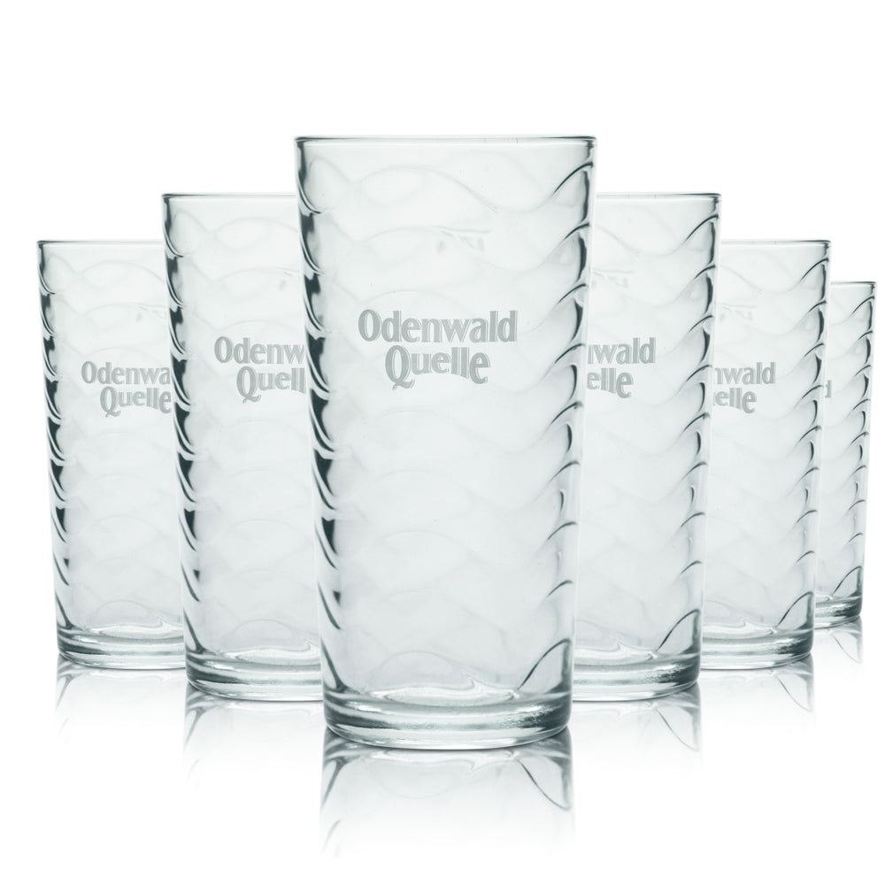 6x Odenwald Quelle szklanka 0,2l konturowa reliefowa szklanka do wody mineralnej Spudel