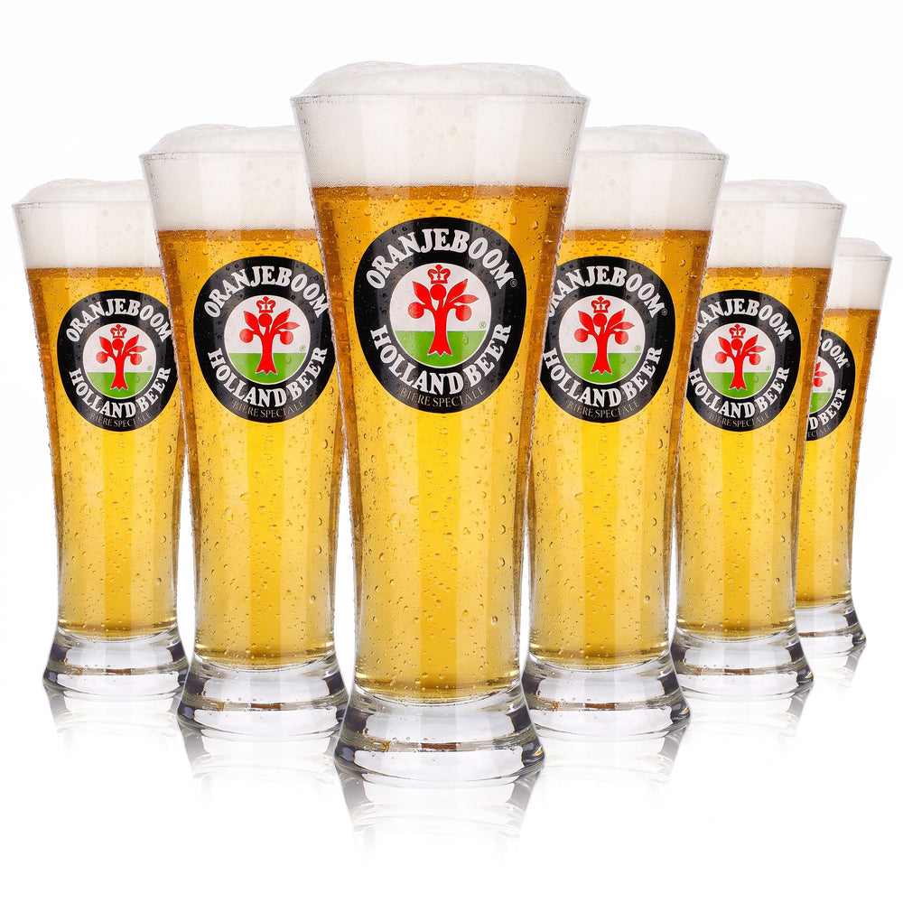 6 szklanek do piwa Oranjeboom, szklanki pucharowe, 0,25 l, Holland Beer (zestaw 6 sztuk)