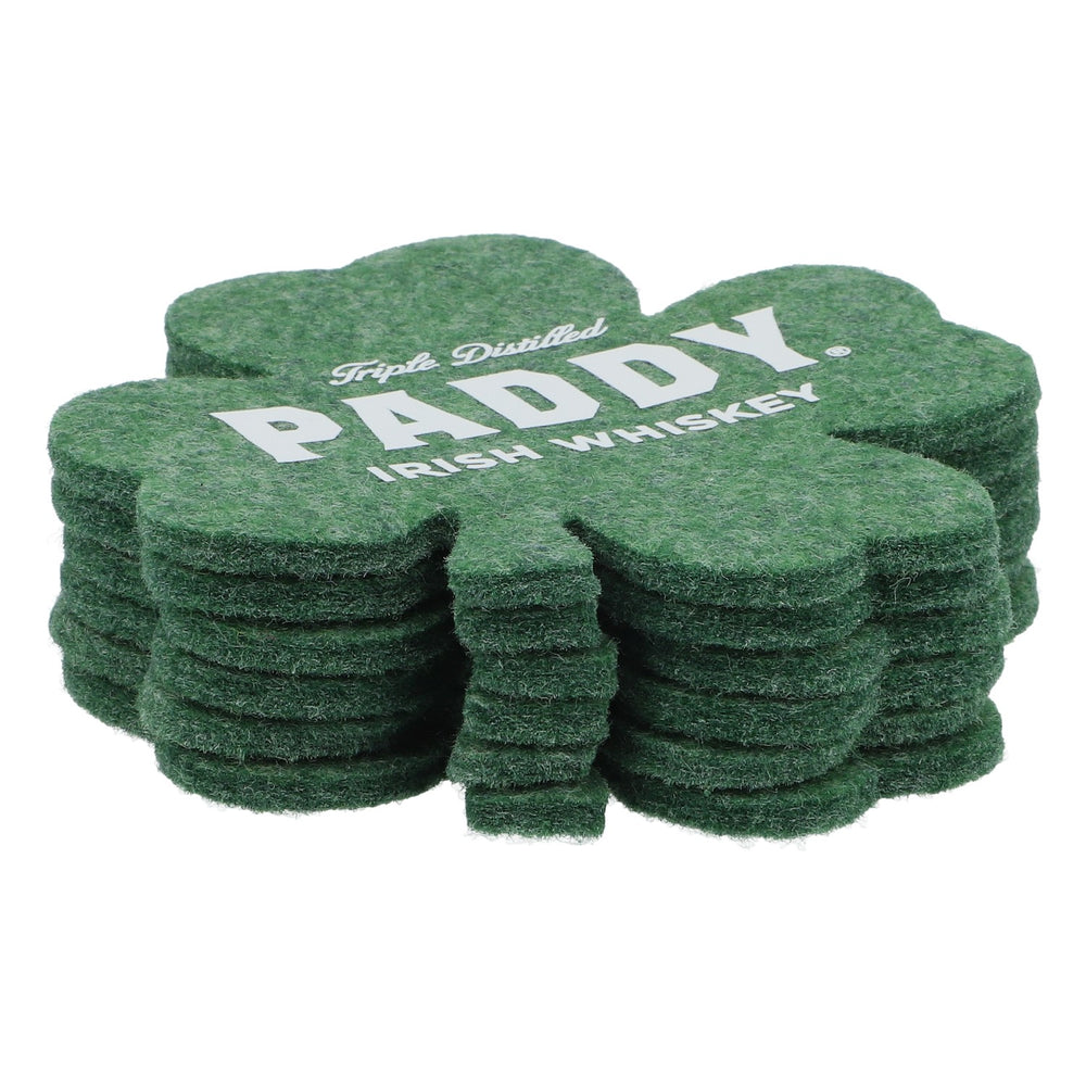 6x podkładki pod kieliszki Paddy Whisky Podkładki pod szklanki Filcowe w kształcie koniczyny Zielone
