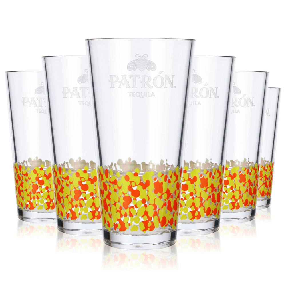 6x szklanka do tequili Patron 0,3 l, plastikowa, wielokrotnego użytku, szklanka do drinków długich, szklanki akrylowe