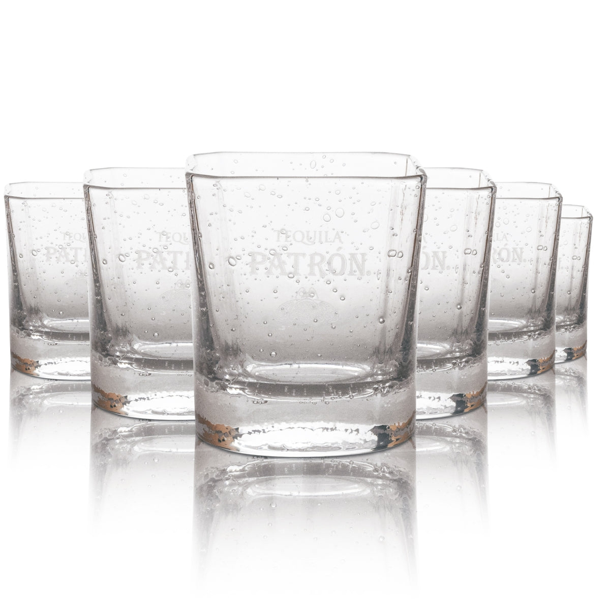 6x Patron tequila glass shot glass schnapps square handmade