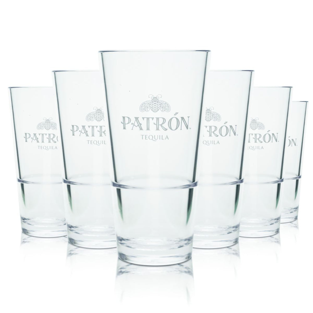6x Patron Tequila plastikowy kubek 0,38l wielokrotnego użytku plastikowe szklanki do long drinków