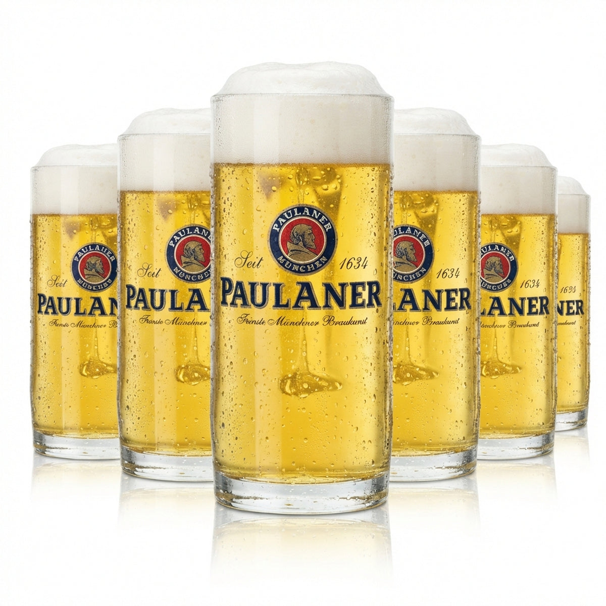 6x Paulaner szklanka do piwa 0,2l kufel Moldau Sahm Seidel szklanki z uchwytem Retro Beer