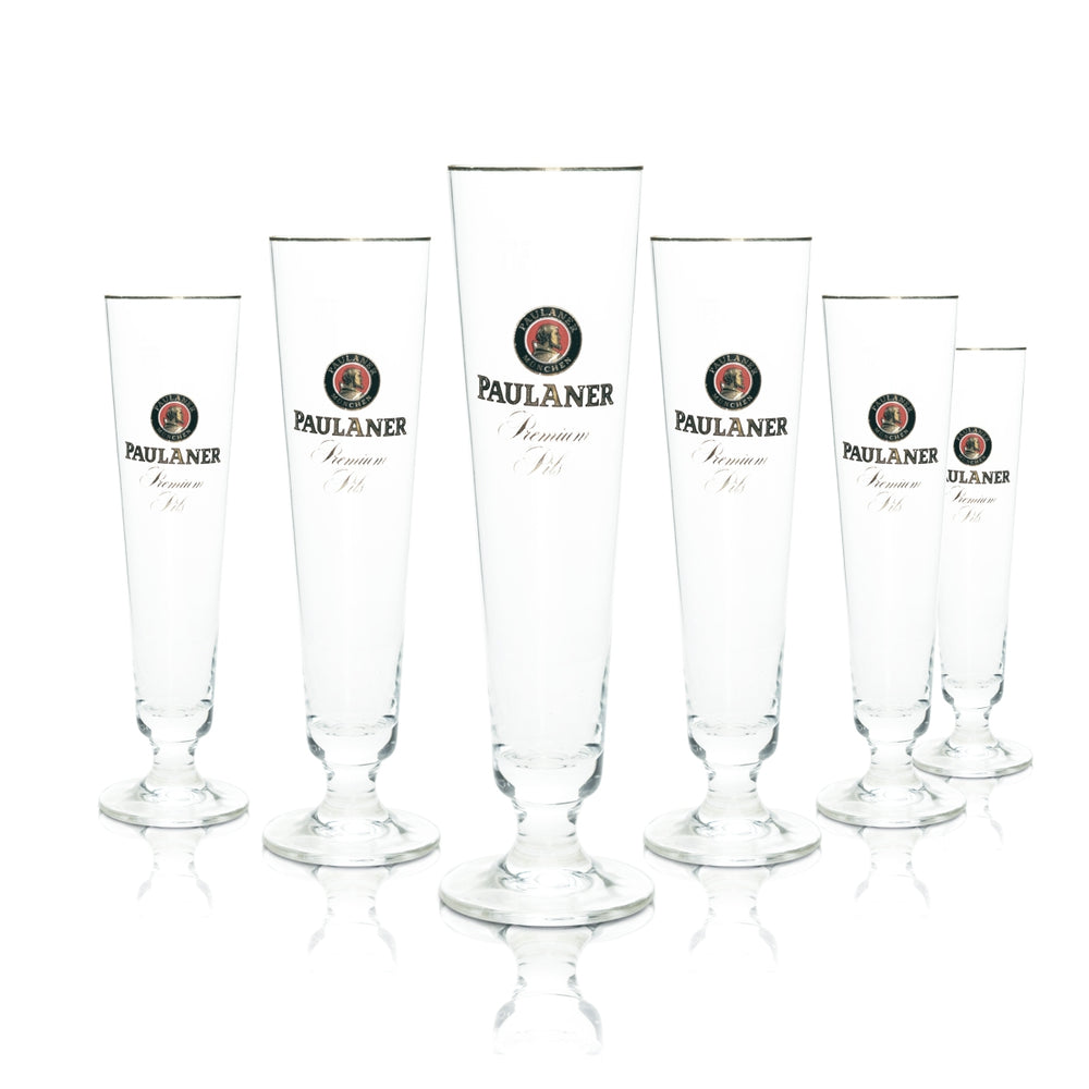 6x Paulaner szklanka do piwa 0,3l złota obręcz Rastal szklanka do piwa Tulip Pils Helles