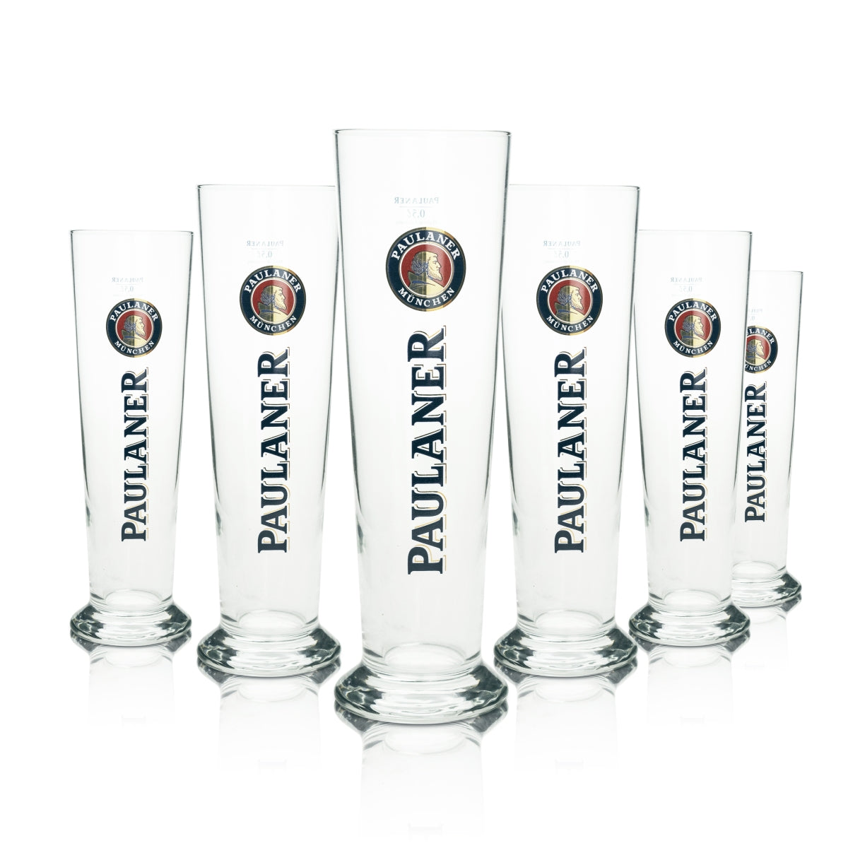 6x szklanka do piwa Paulaner Weizen 0,5 l z logo i złotym rastalem