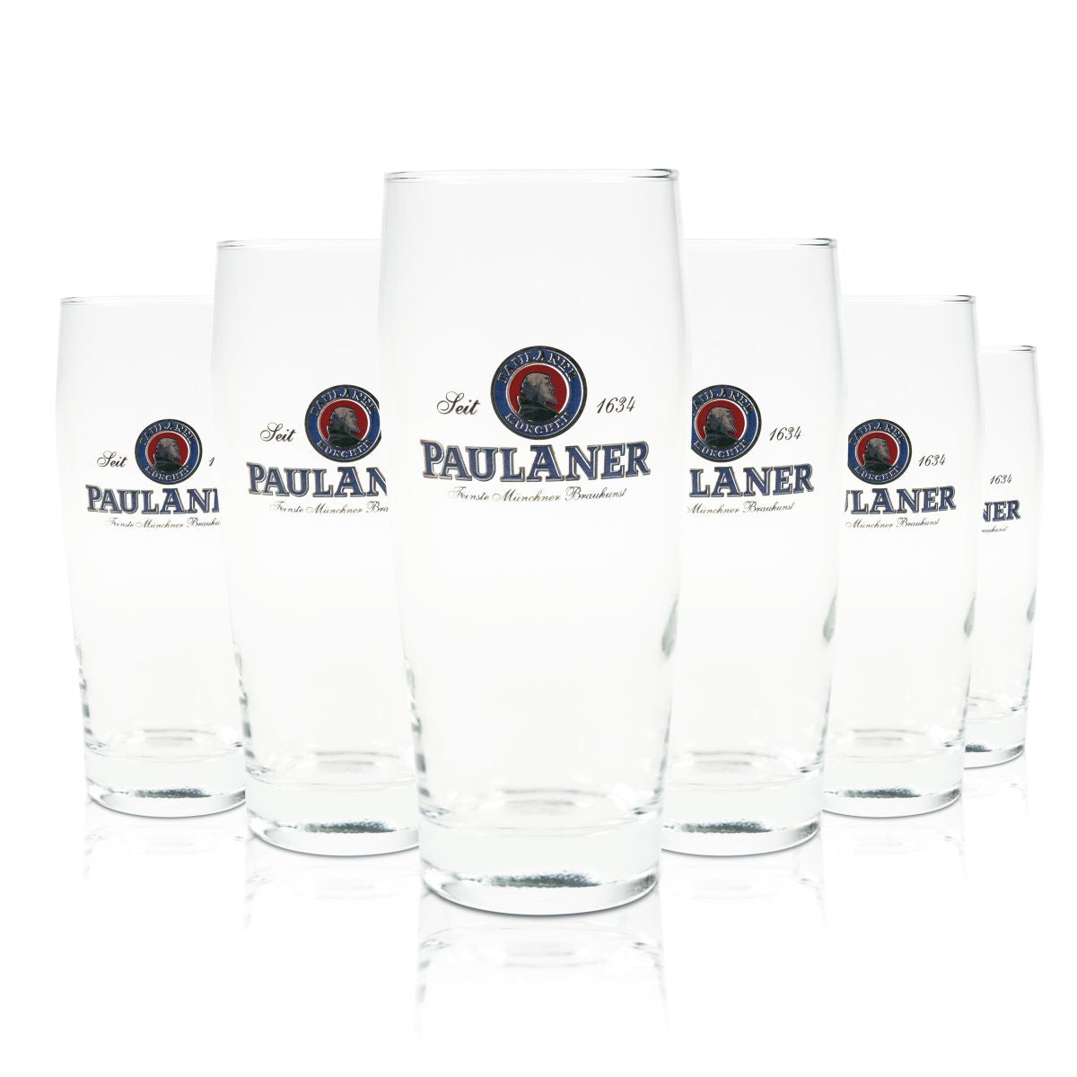 6x Paulaner szklanka do piwa 0,5l kalibrowana Willi kufel szklanki Monachium browar Bawaria