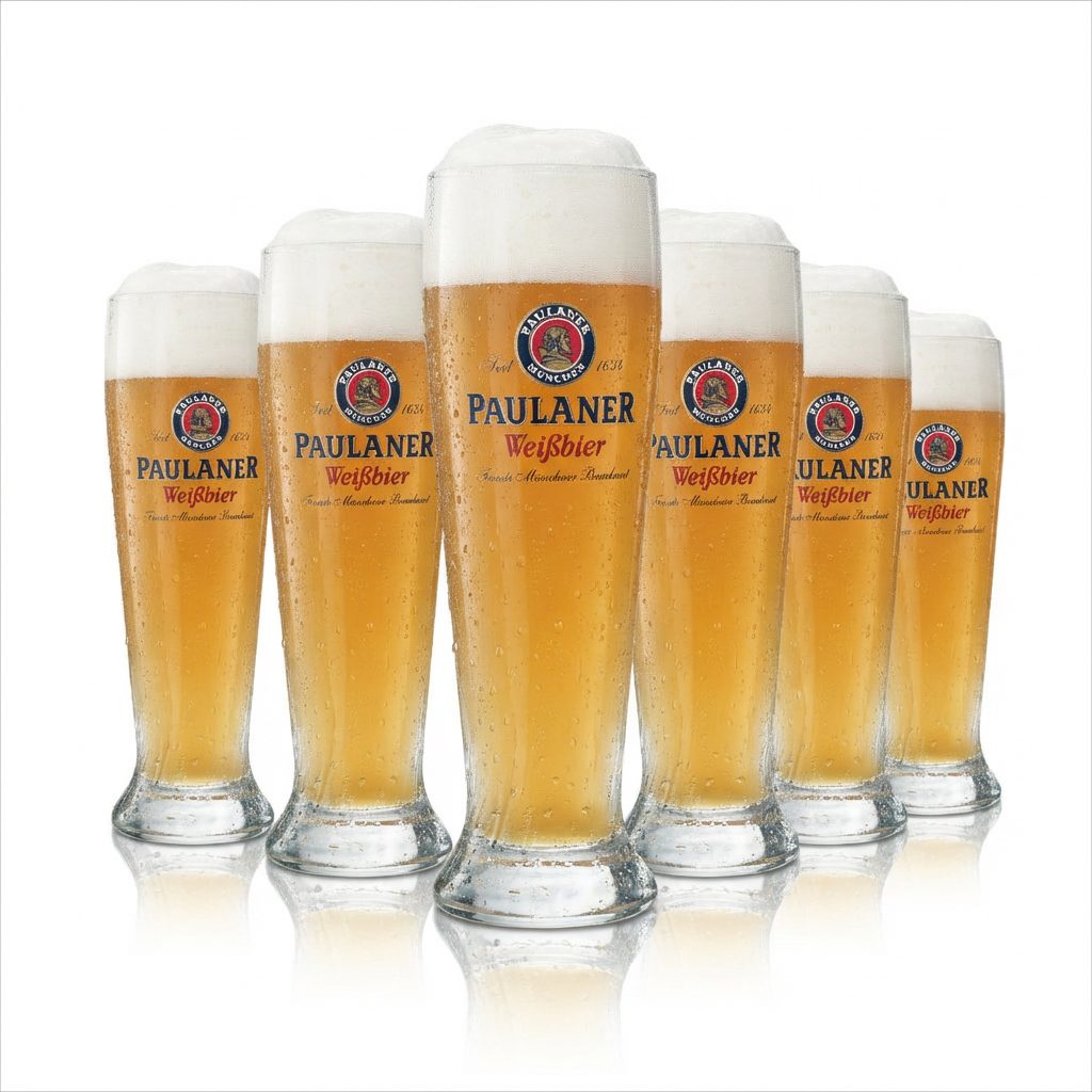 6x Paulaner szklanka do piwa pszenicznego 0,3l drożdżowa kryształowa szklanka do piwa pszenicznego Monachium Bawaria Gastro – Widok 2