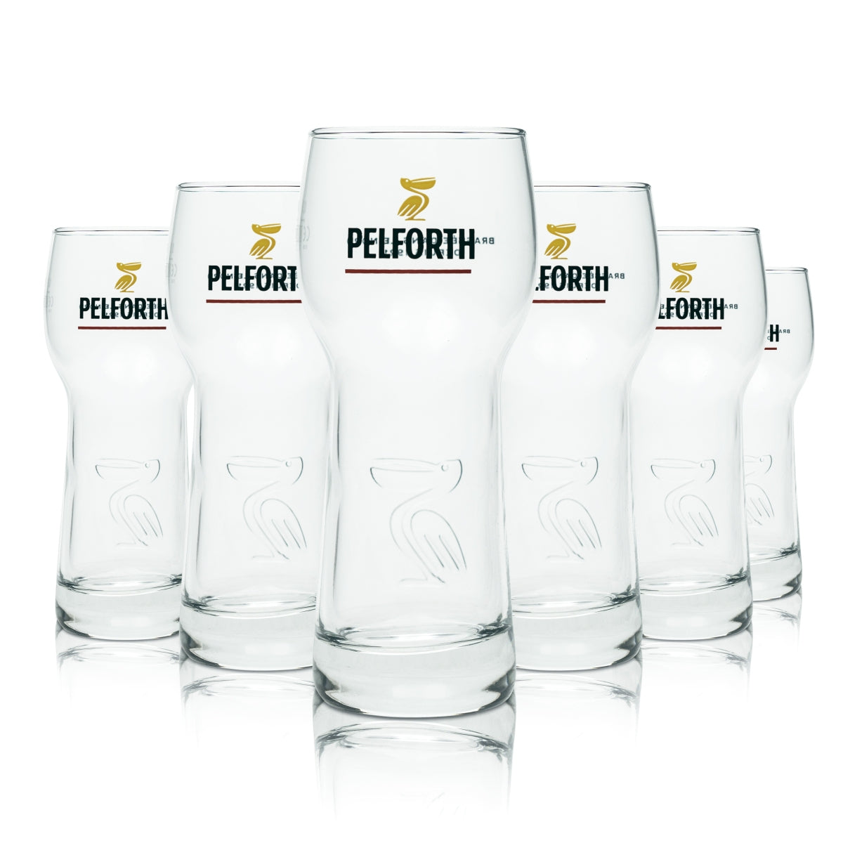6x Szklanka do Piwa Pelforth 0,33l Relief Pelikan Szklanki Browar Francja Piwo Verre