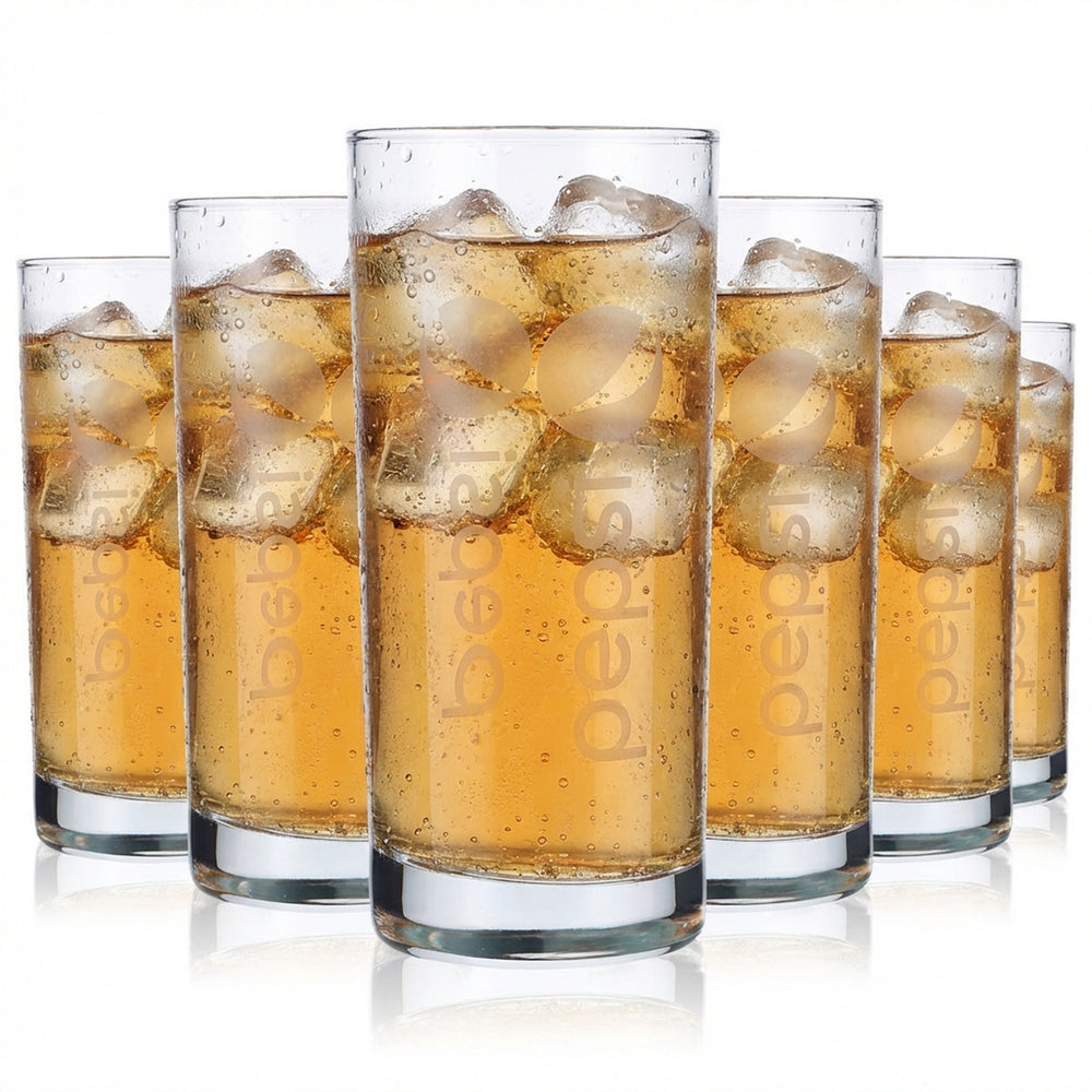 6x szklanki Pepsi Cola Retro Kultowa szklanka Cola 0,4 l Nadruk pionowy