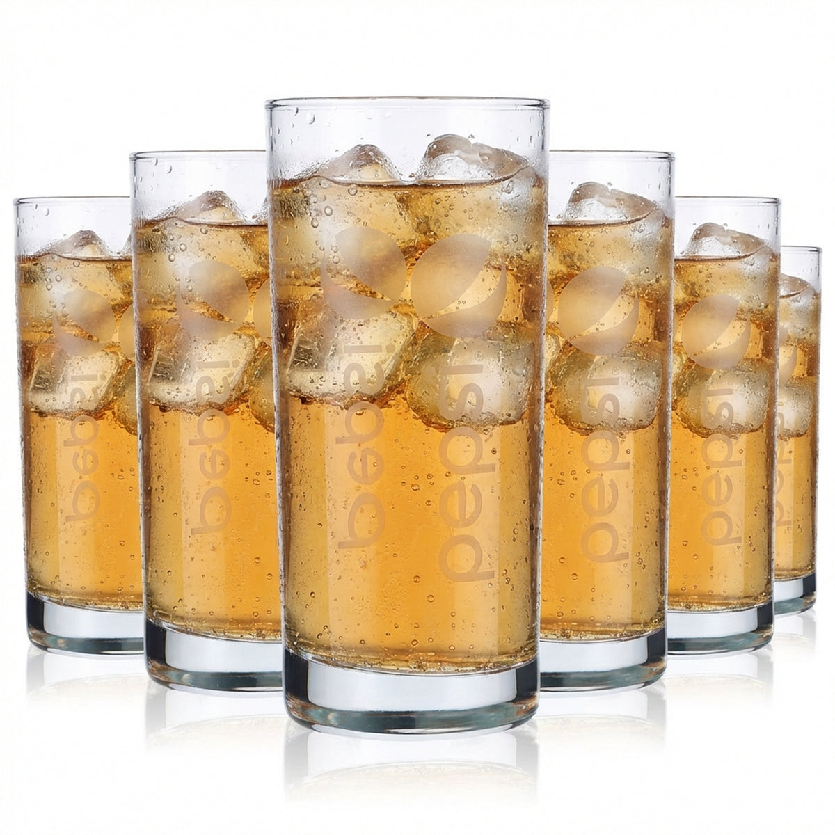 6x szklanki Pepsi Cola Retro Kultowa szklanka Cola 0,4 l Nadruk pionowy