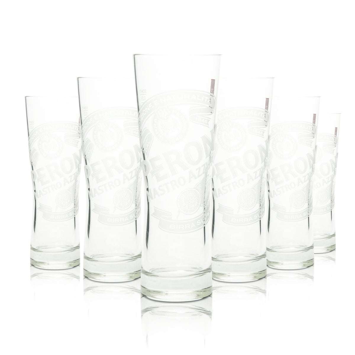 6x Peroni szklanka do piwa 0.25l kufel 1/2 PINT Szklanki do piwa bar Włochy Nastro Azzurro