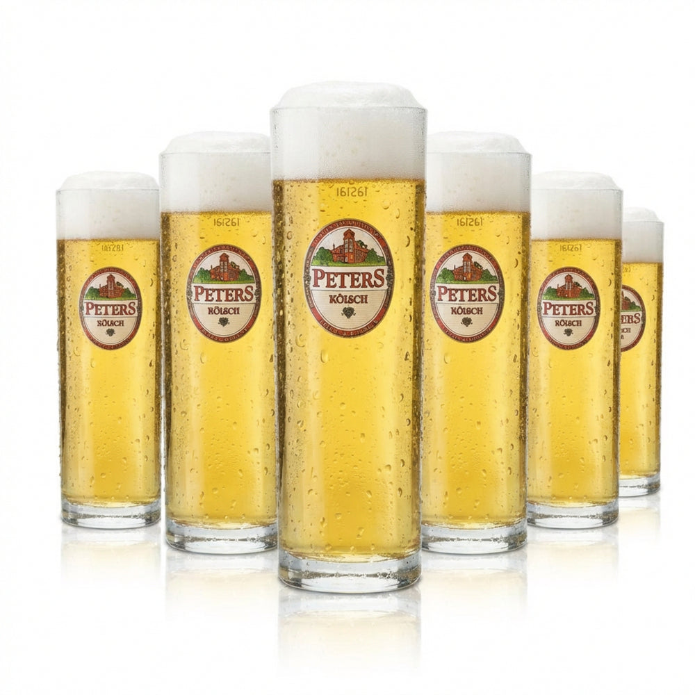 6x Peters Kölsch szklanka do piwa 0.2l Kölsch Stange szklanki zestaw Altbier szklanki browar